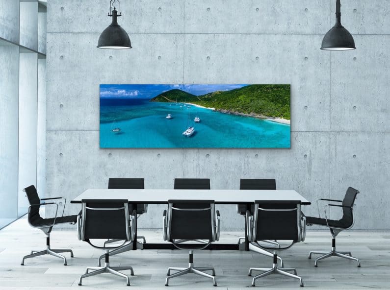 Blue water wall art