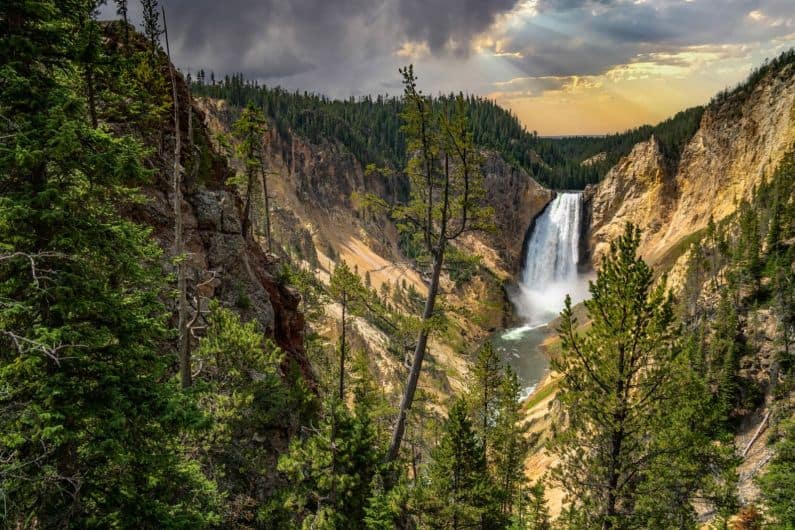 waterfall in Yellowstone