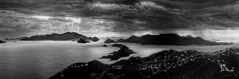 Early morning squalls race across the islands in the Virgin Islands wall art