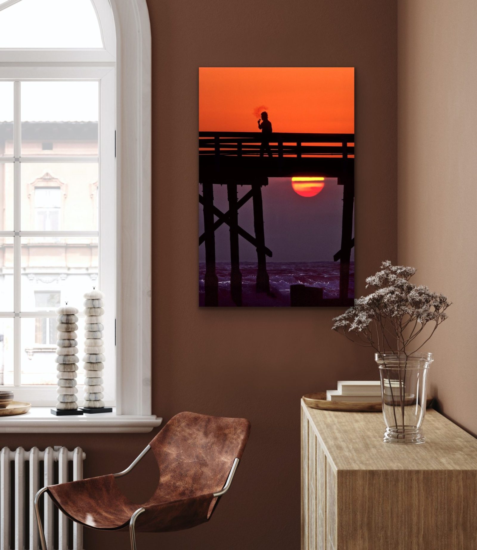Nautical art: canvas prints and wall art 3 Man on pier nautical art